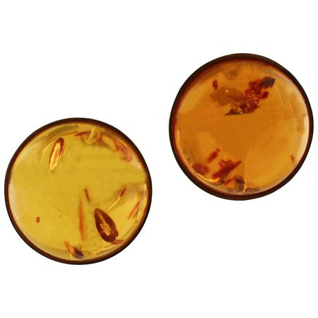 Gold and Amber Earrings