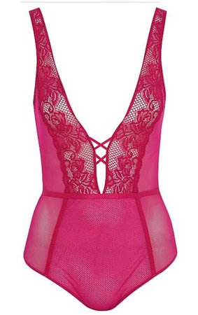 pink lace bodysuit