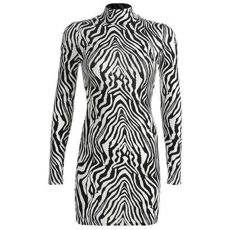 Zebra Turtleneck Dress - Own Saviour