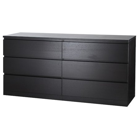 MALM 6-drawer dresser - black-brown - IKEA