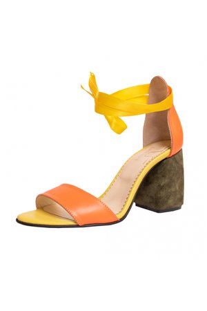 Sandale cu toc Luisa Fiore LFD-ORANGE-01 Multicolor - FashionUP!