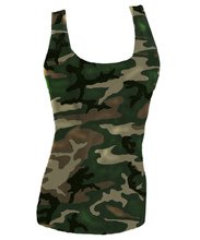 Fitted Army Camouflage Tank Top For Women and Teens