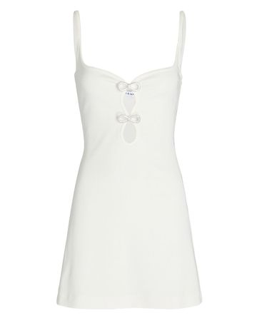 Mach & Mach Crystal-Embellished Cut-Out Mini Dress In White | INTERMIX®