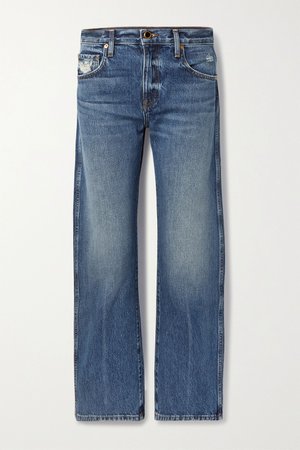 Blue Kerrie mid-rise straight-leg jeans | Khaite | NET-A-PORTER