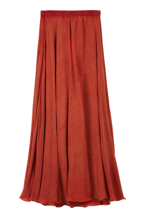 rust red skirt