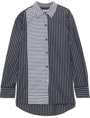 The Allen Paneled Striped Cotton-poplin Shirt