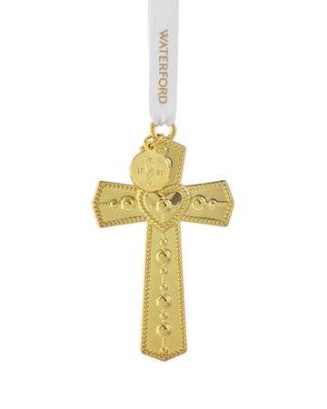 Waterford Crystal Gold Cross Ornament