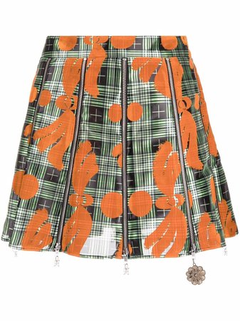 Chopova Lowena painterly-print Plaid Miniskirt - Farfetch