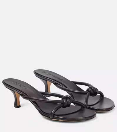 Blink Leather Sandals in Black - Bottega Veneta | Mytheresa