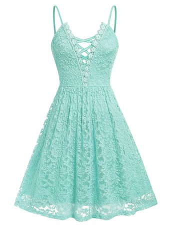 [25% OFF] Criss Cross Lace Plus Size Cami Mini Dress | Rosegal