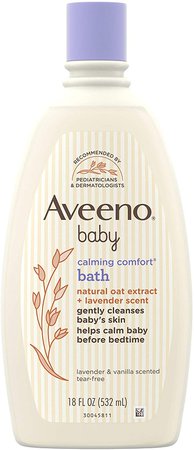 Amazon.com: Aveeno Baby Calming Comfort Bath with Relaxing Lavender & Vanilla Scents, Hypoallergenic & Tear-Free Formula, Paraben- & Phthalate-Free, 18 Fl Oz (Pack of 1): Health & Personal Care