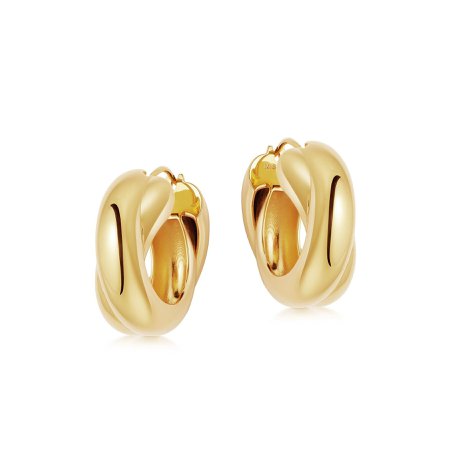Lucy Williams Gold Chunky Entwine Hoops | 18ct Gold Plated | Missoma | Missoma Limited