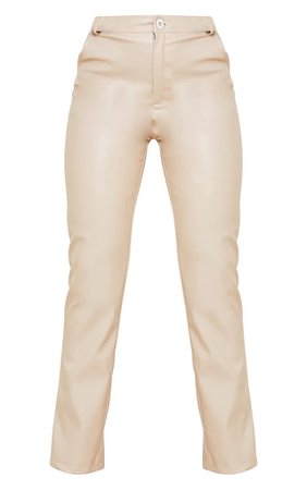 PLT beige pants faux leather