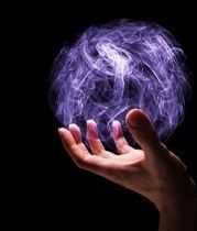 purple energy ball in hand
