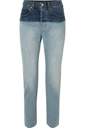 Vetements | Split two-tone high-rise straight-leg jeans | NET-A-PORTER.COM