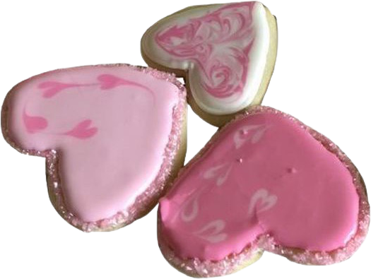 pink heart cookies