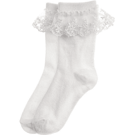 frilly socks short white lace girl