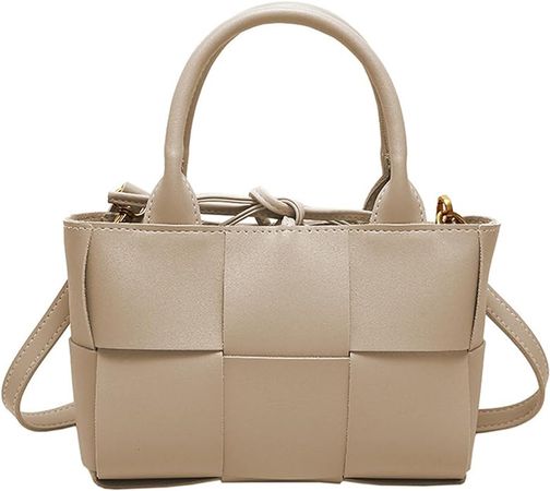 Amazon.com: Women Woven Tote Small Crossbody Bag 8.66 x 5.5 x 3.1in, Weave Handbag Shoulder Bag Built-in Zipper Pursewith Detachable Strap (Khaki,S) : Clothing, Shoes & Jewelry