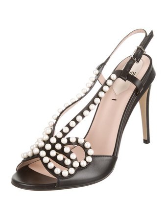 Fendi Leather Embellished Sandals - Shoes - FEN92930 | The RealReal