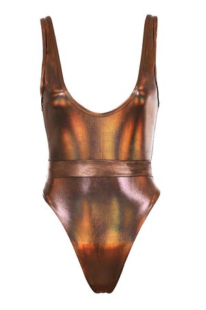 Clothing : Swimwear : 'Tigers Eye' Iridescent Amber One Piece Swimsuit