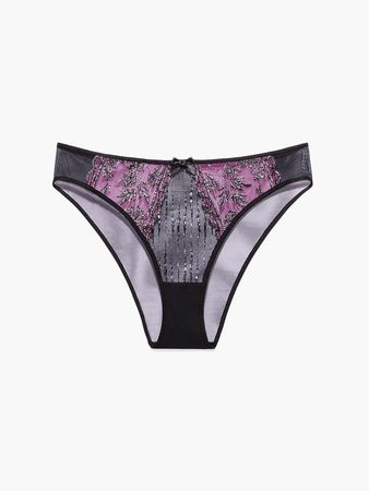 Gilded Chains Embroidered Mesh Bikini Panty in Multi & Purple | SAVAGE X FENTY