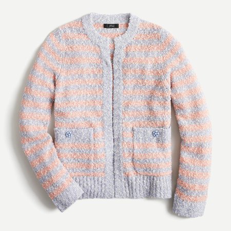 J.Crew: Cardigan Sweater In Tweed Stripe For Women