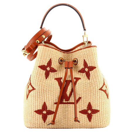 Louis Vuitton NeoNoe Handbag Monogram Raffia For Sale at 1stDibs