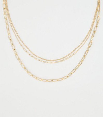 Affinity Gold Chunky Layered Chain Necklace | New Look