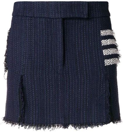 4-Bar Tweed Mini Sack Skirt