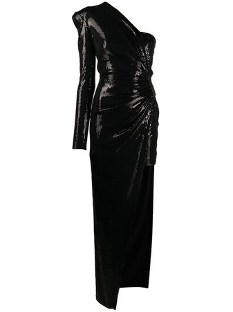 Shop black David Koma sequin gown with Express Delivery - Farfetch