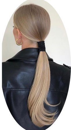 blonde low ponytail