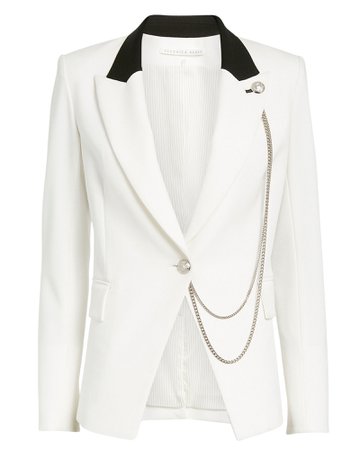 Women's White Designer Blazer Dickey Jacket | Veronica Beard