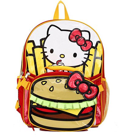 Amazon.com: Hello Kitty Burger & Fries 16" Backpack and Insulated Lunch Bag - Kids: Toys & Games