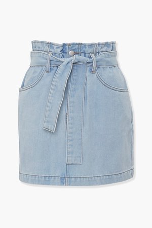 Paperbag Denim Mini Skirt | Forever 21