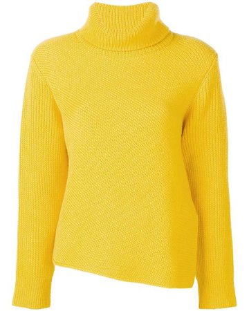 Lyst - Cedric Charlier Asymmetric Turtleneck Sweater in Yellow