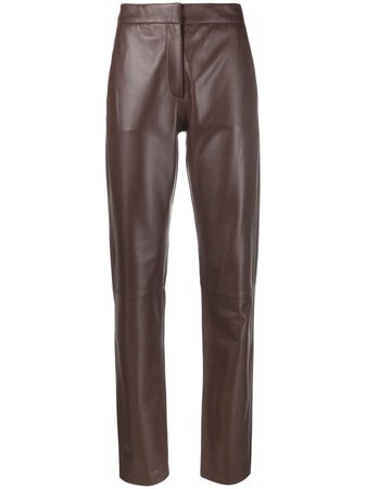 Federica Tosi straight-leg leather trousers - FARFETCH