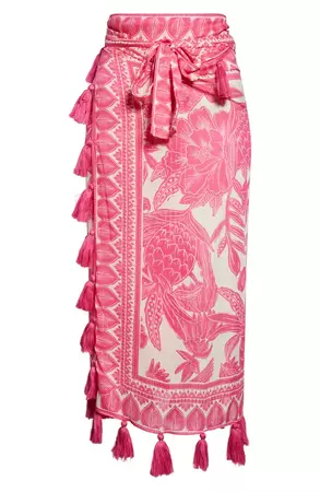 FARM Rio Tropical Woodcut Cover-Up Skirt | Nordstrom