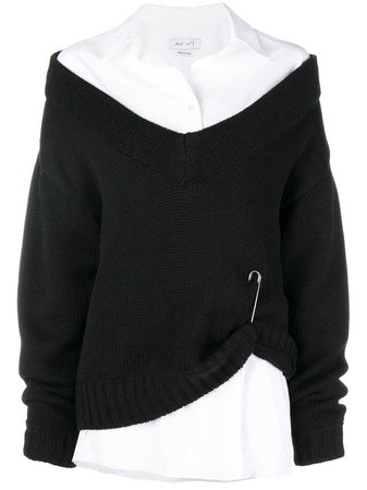 Act N°1 Shirt Layered off-shoulder Sweater - Farfetch