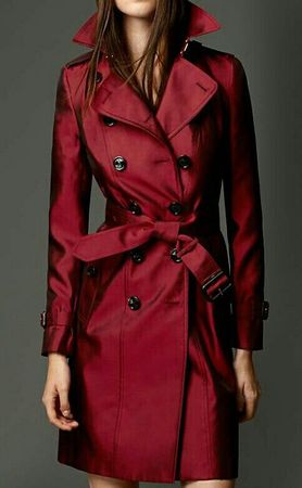 Red Burberry Trench Coat