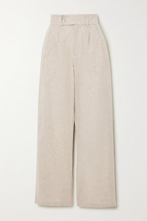 Beige Bettina linen-blend wide-leg pants | The Line By K | NET-A-PORTER