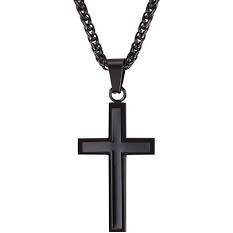 cross necklace black mens