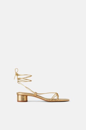 HEELED LEATHER SANDALS WITH THIN STRAPS - View all-SHOES-WOMAN | ZARA United States