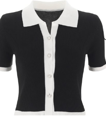black and white short sleeve cardigan