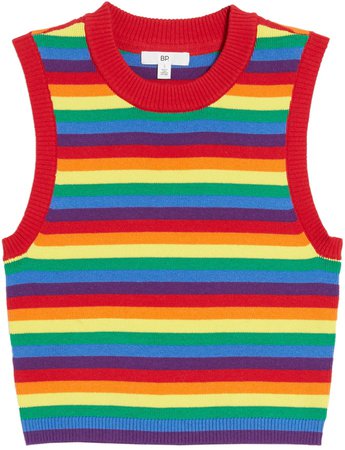 Be Proud by Gender Inclusive Stripe Crop Sweater Tank