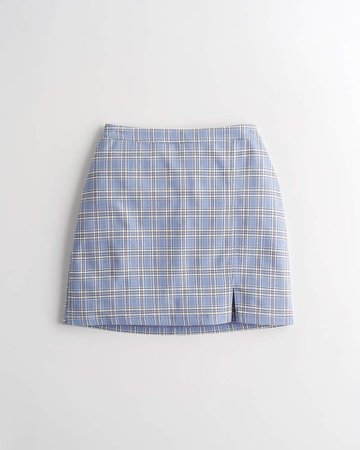 Girls Advanced Stretch Ultra High-Rise Plaid Mini Skirt | Girls New Arrivals | HollisterCo.com blue