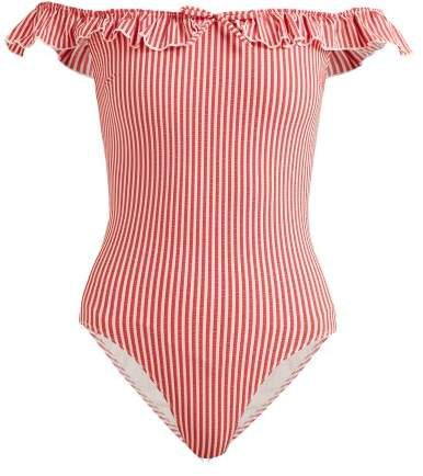 The Amelia Off The Shoulder Swimsuit - Womens - Red