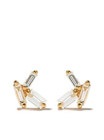 Suzanne Kalan 18Kt Yellow Gold Mini Firework Diamond Stud Earrings BAE159YG | Farfetch