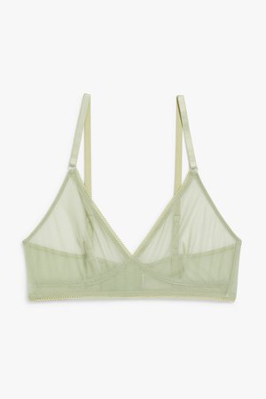 Triangle mesh bra - Green - Underwear - Monki WW