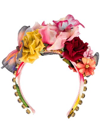 Dolce & Gabbana Appliquéd Flower Headband FY339ZGDU25 Red | Farfetch