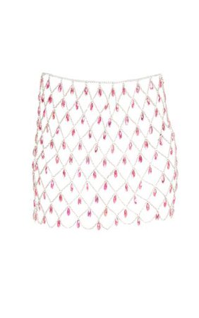 Pink Gemstone Chain Skirt Body Jewellery | PrettyLittleThing